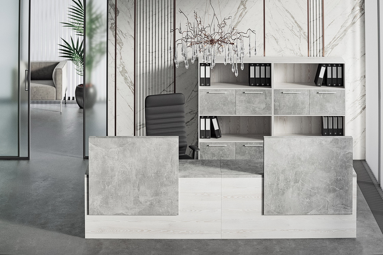 ресепшн b-tone сосна / бетон светлый фото