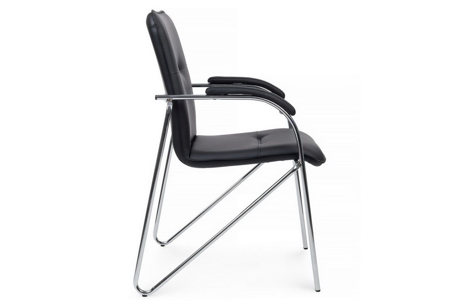 конференц-кресло rv chair самба на гальванических опорах smb-01h чёрная экокожа фото