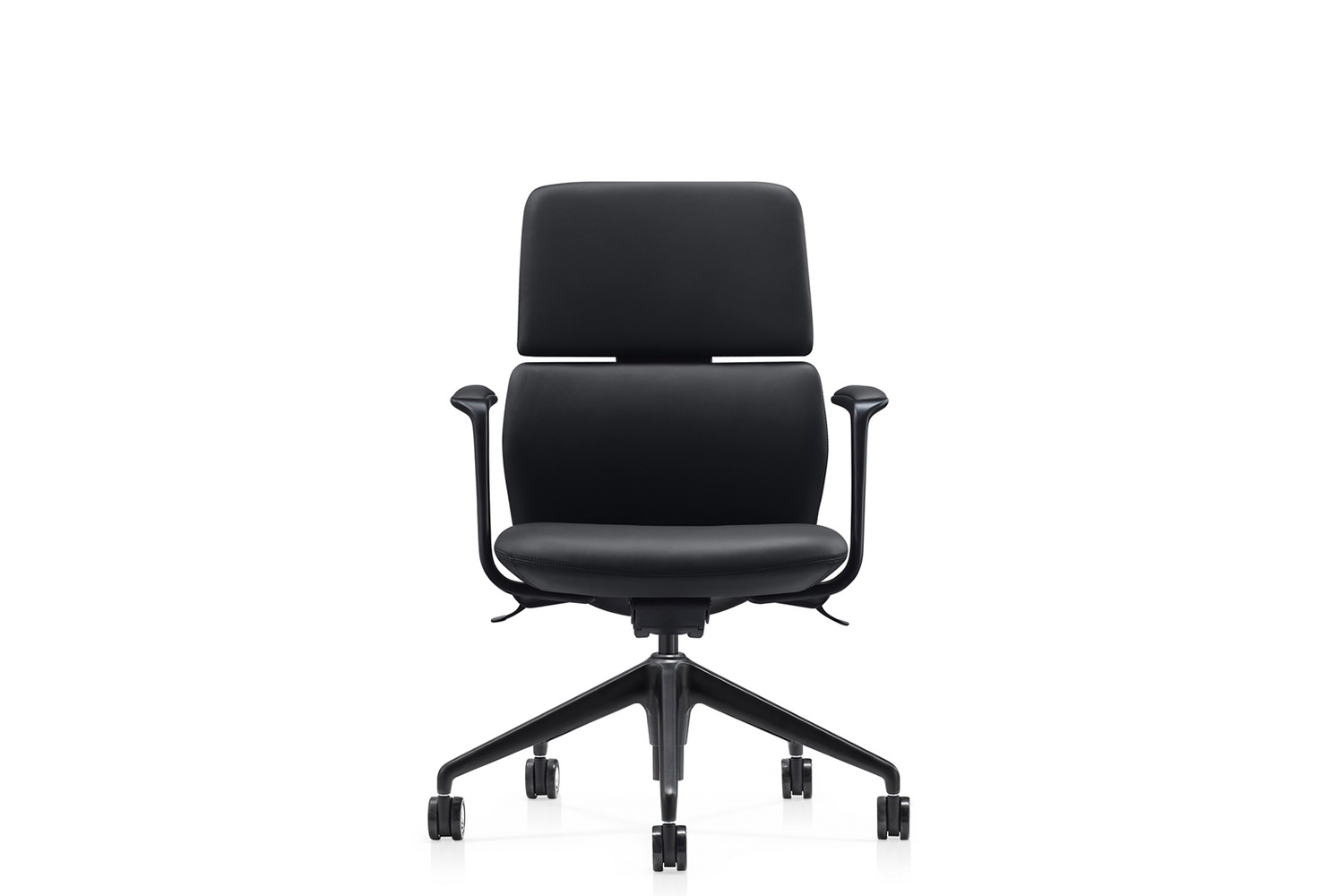 кресло руководителя rv design venetto-m fk013-b12 чёрная кожа фото