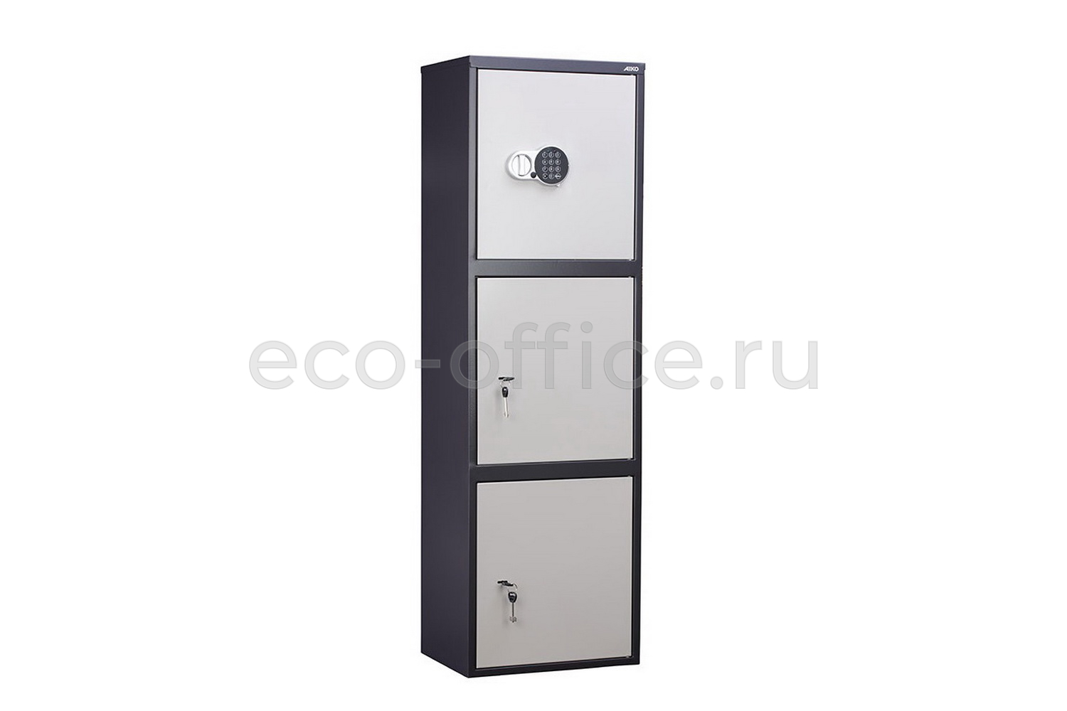 Шкаф бухгалтерский AIKO SL-150/3T EL Графит (RAL 7024) / Светло-серый (RAL 7038)  стоимость