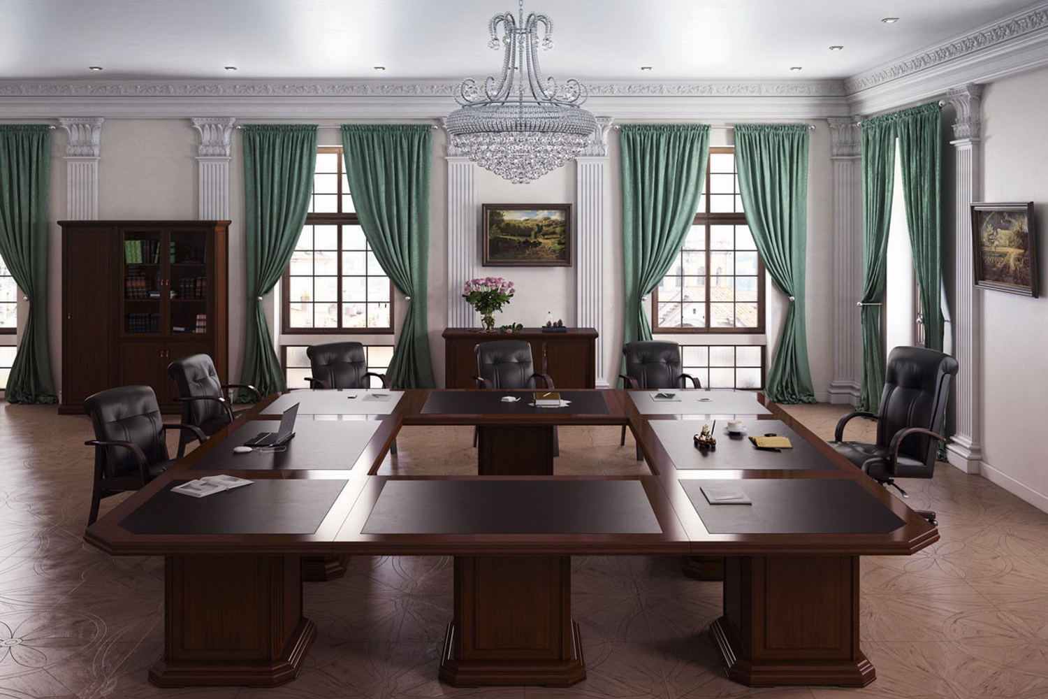 столы для переговоров ministry дуб шоколад фото