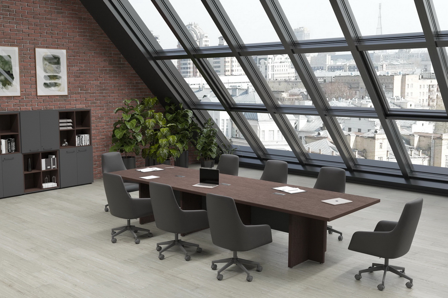 кабинет руководителя кортез дуб венге / графит фото