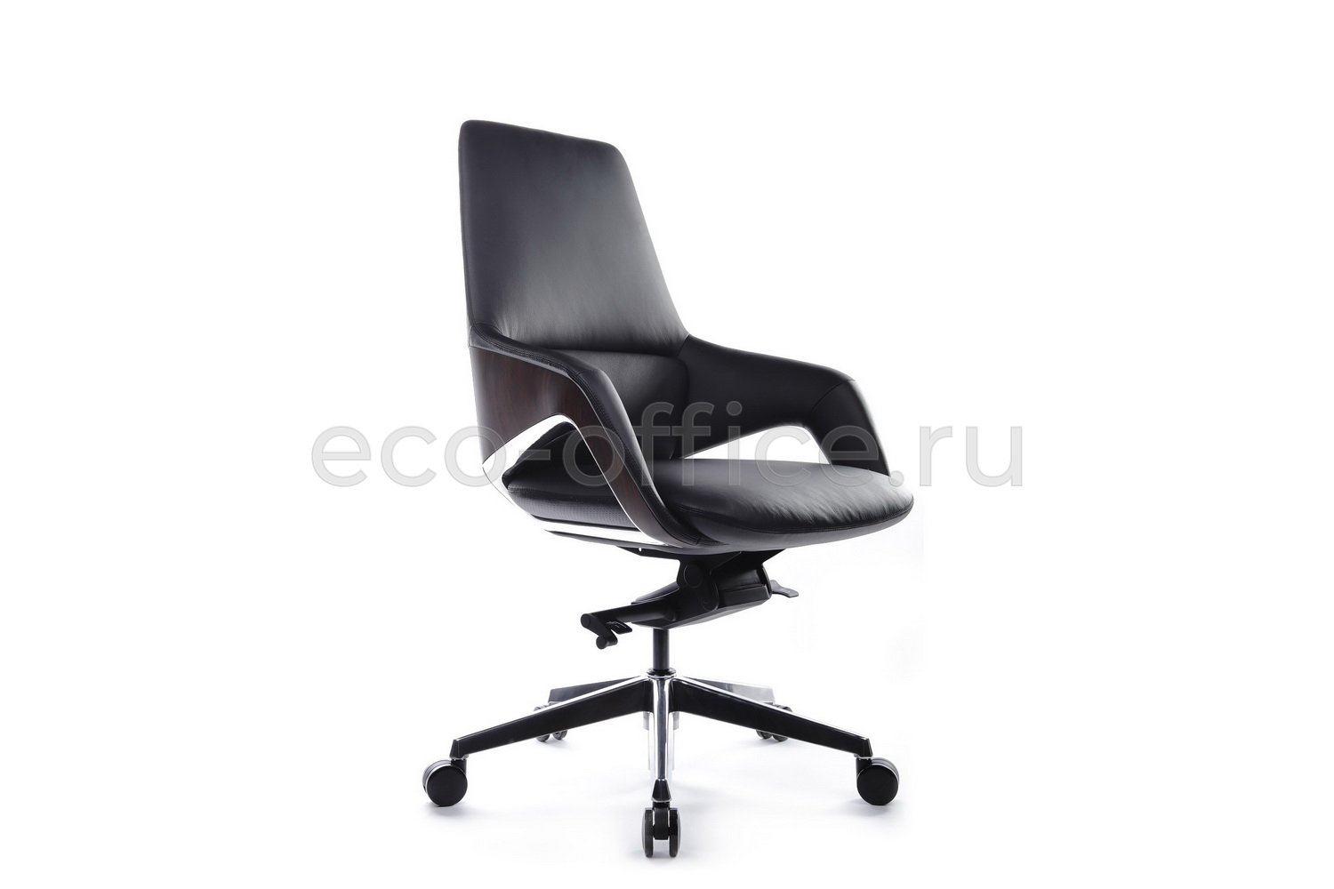 Кресло руководителя RV Design AURA-M FK005-B Чёрная кожа купить в Москве