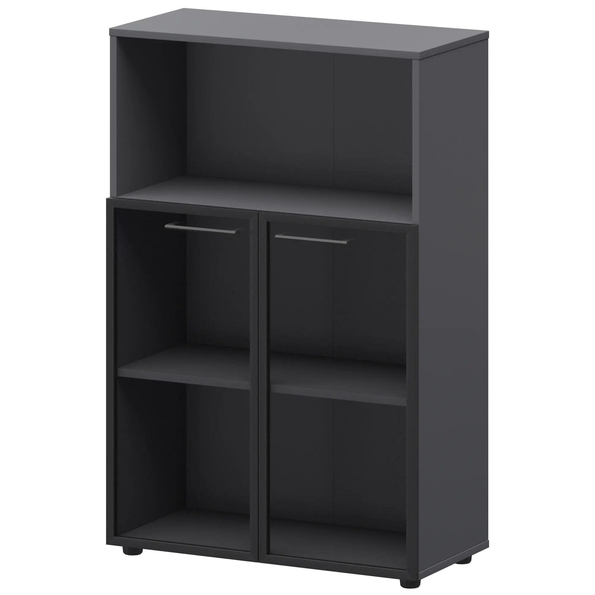 купить шкаф средний с нишей со стеклом в ал. рамке protech смш38.28rs графит #REGION_NAME_DECLINE#