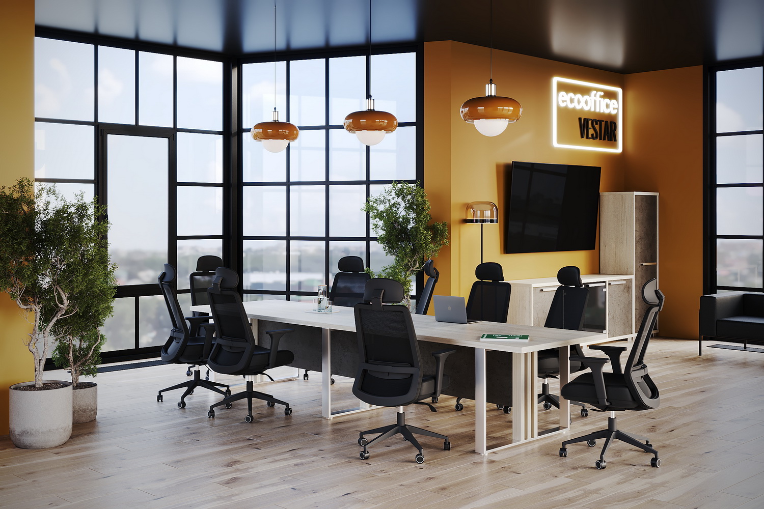 Столы для переговоров VESTAR Дуб Галифакс / Бетон Чикаго  стоимость