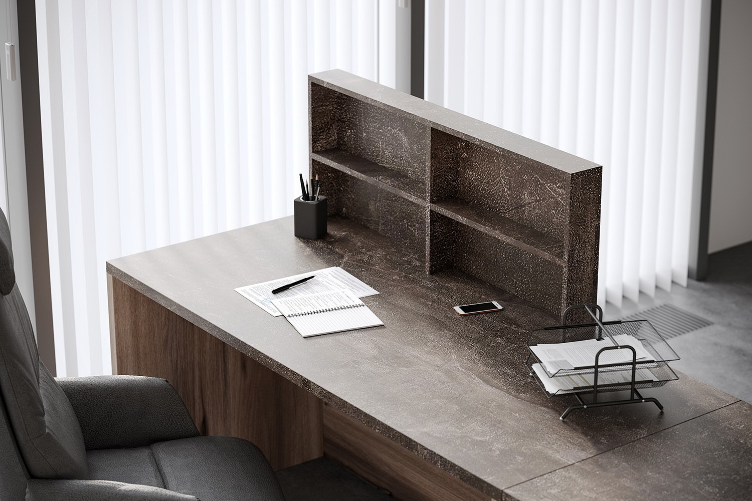 ресепшн b-tone дуб урбан / бетон тёмный фото