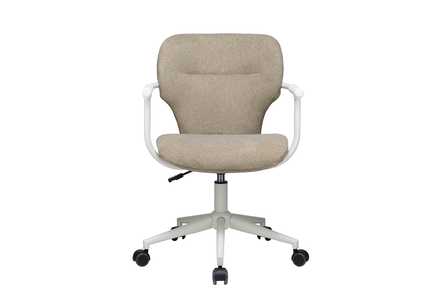 кресло eco-chair patrick w-237 бежевая ткань / белый каркас фото