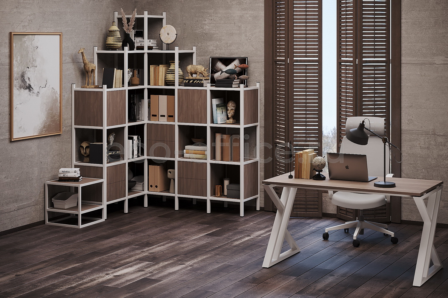 Стеллаж наборный LOFT Дуб Аризона / Белый металл  стоимость