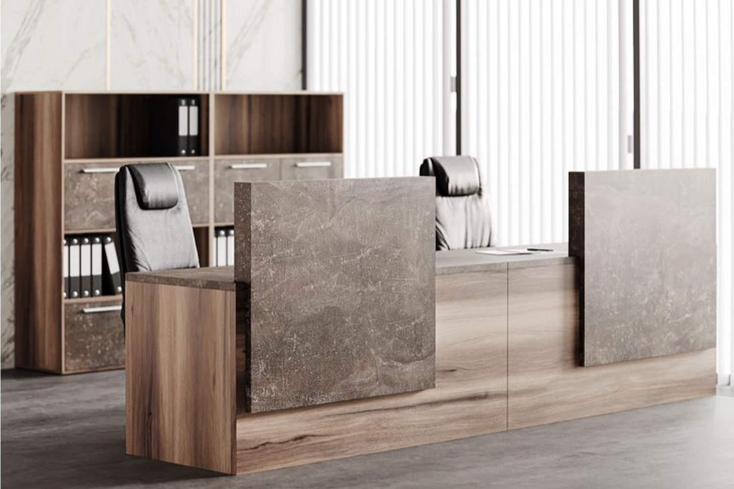 ресепшн b-tone дуб урбан / бетон тёмный фото