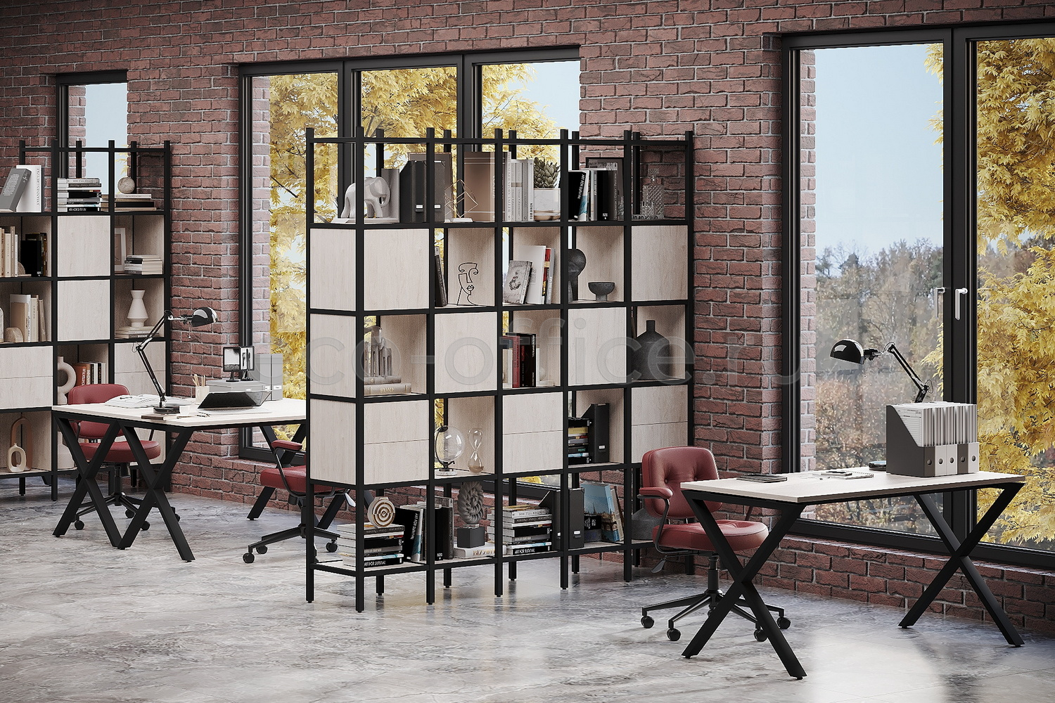 Стеллаж наборный LOFT Денвер Светлый / Чёрный металл  стоимость