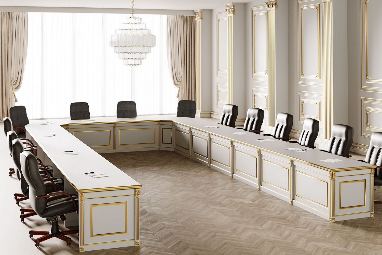 столы для переговоров vienna белый фото