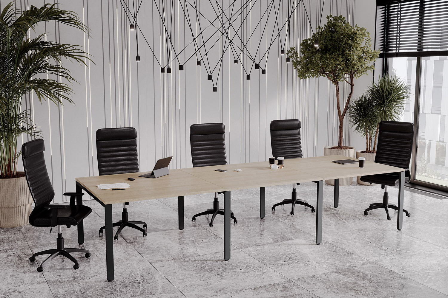 столы для переговоров tess дуб шамони светлый фото