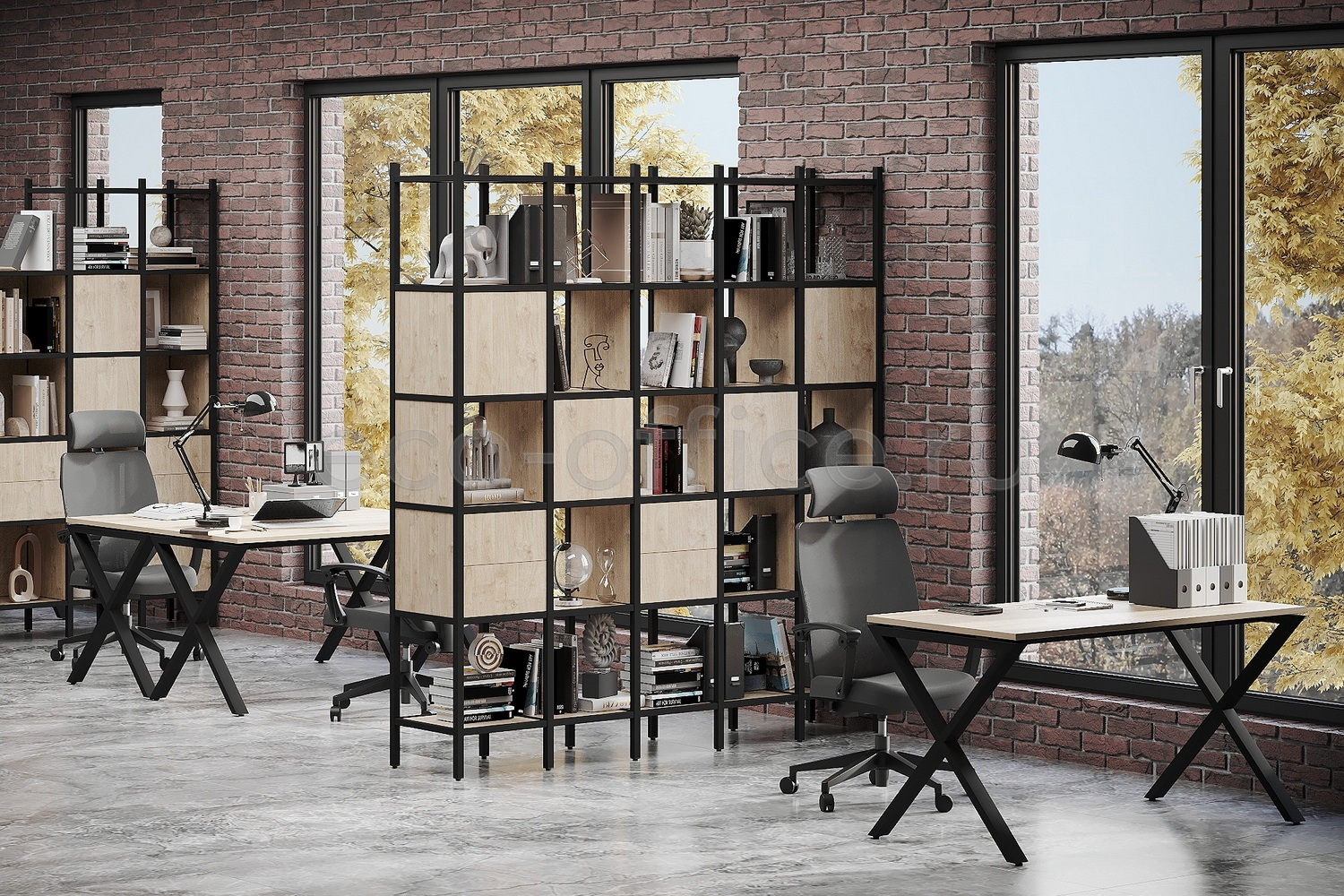 Стеллаж наборный LOFT Тиквуд Светлый / Чёрный металл  стоимость