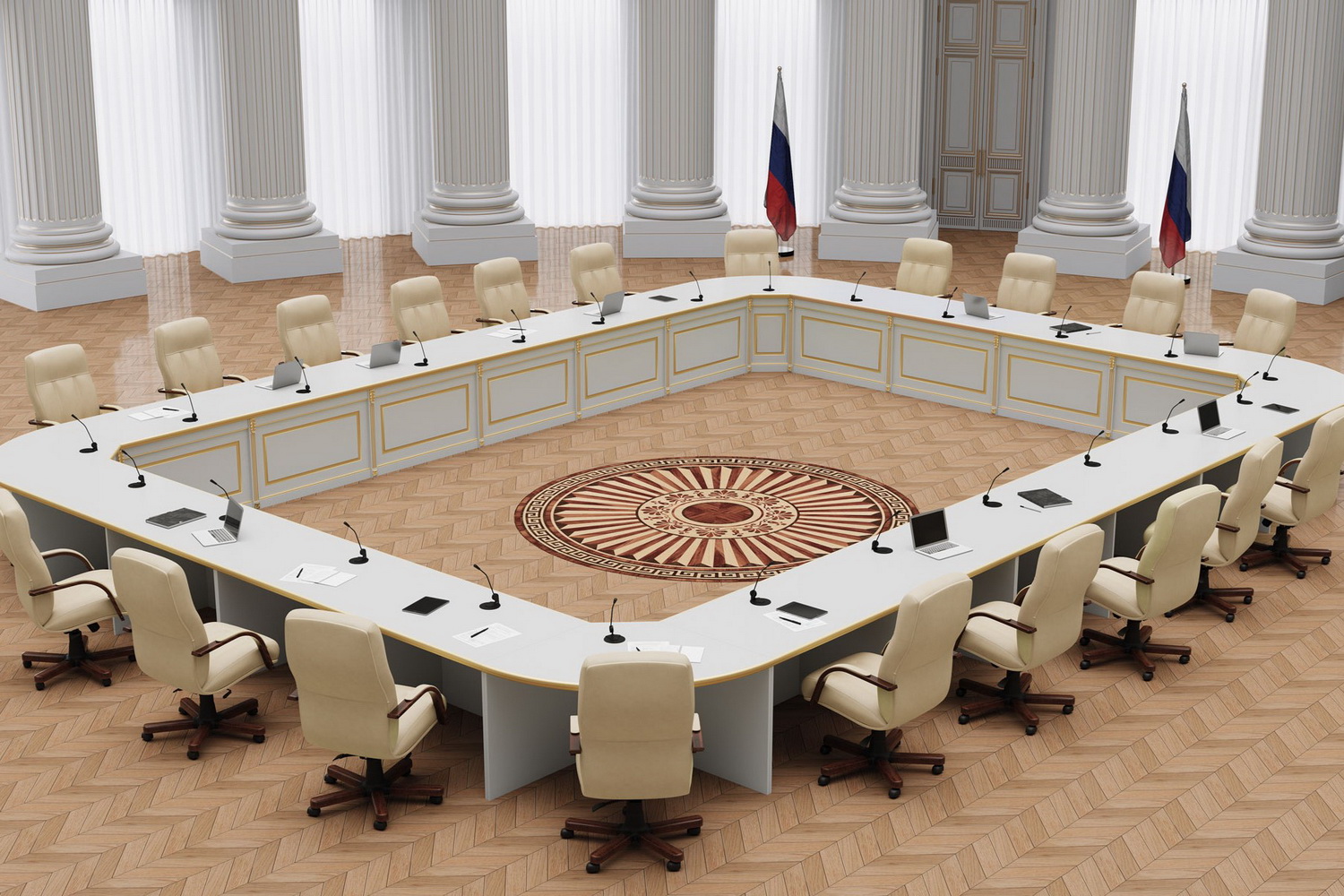 столы для переговоров vienna белый фото