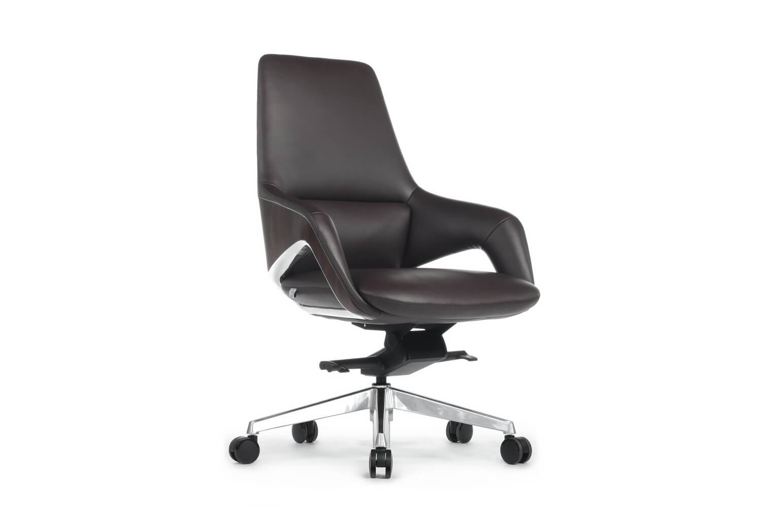 Кресло руководителя RV Design AURA-M FK005-B Тёмно-коричневая кожа купить в Москве