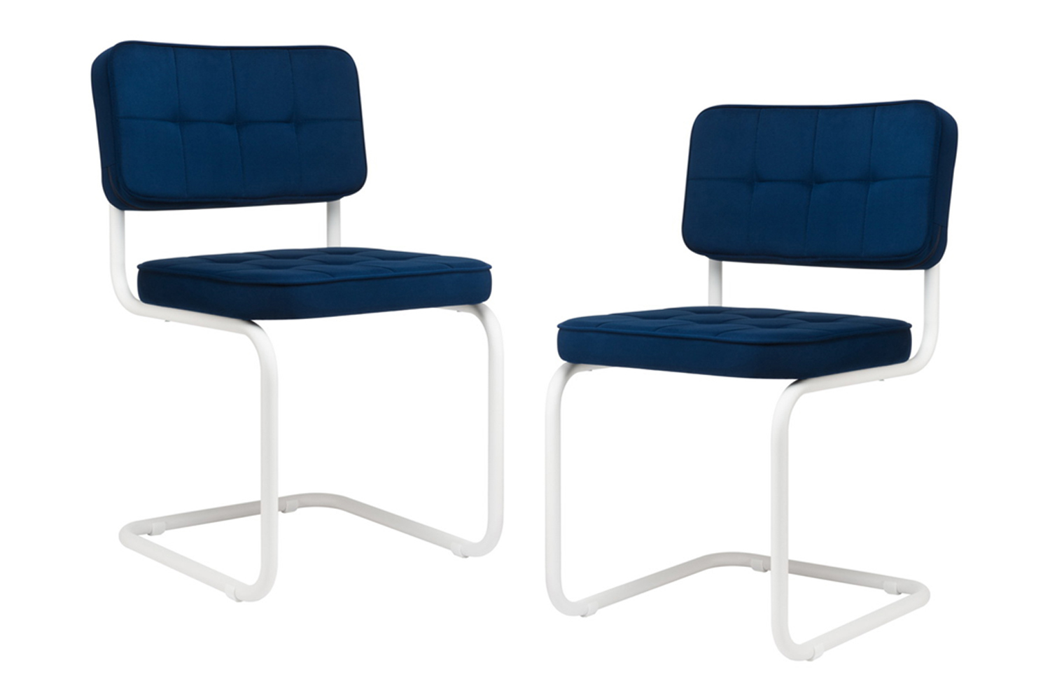 комплект конференц-кресел eco-chair colombo comfort clm-05 синий велюр / белый металл фото