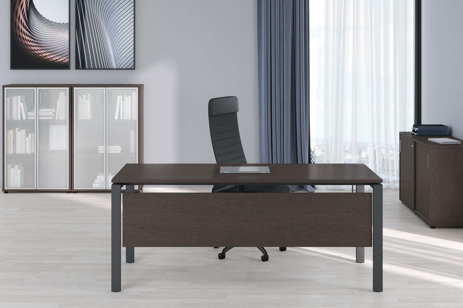 кабинет руководителя trend дуб тёмный фото