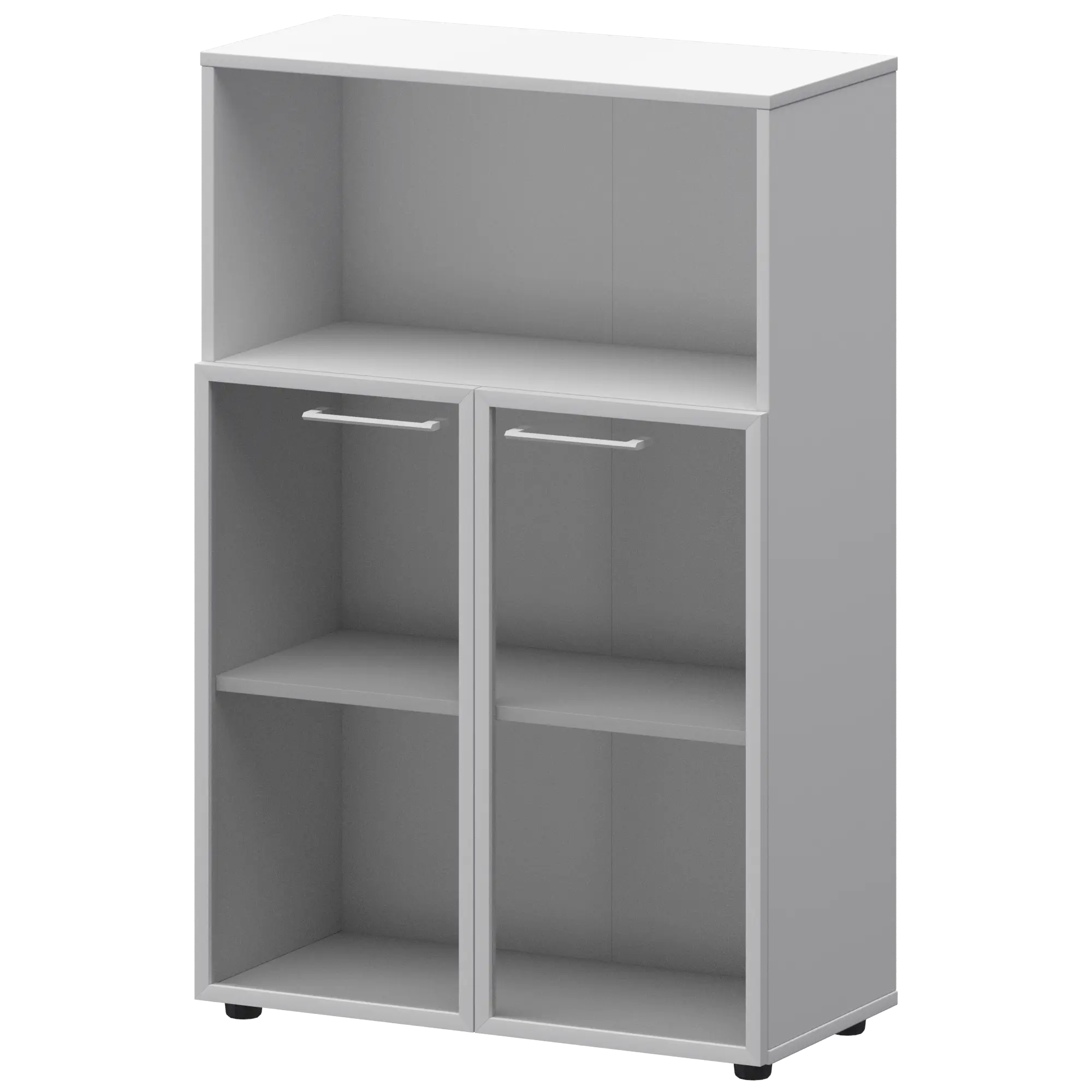 купить шкаф средний с нишей со стеклом в ал. рамке protech смш38.28rs(б) белый #REGION_NAME_DECLINE#