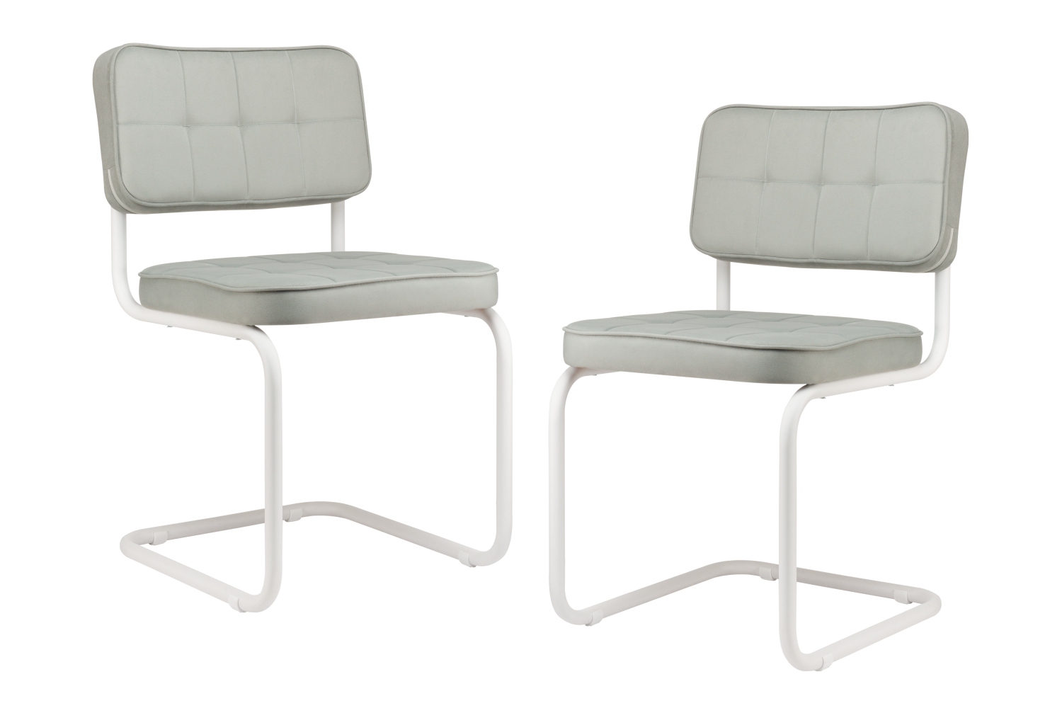 комплект конференц-кресел eco-chair colombo comfort clm-05 серый велюр / белый металл фото
