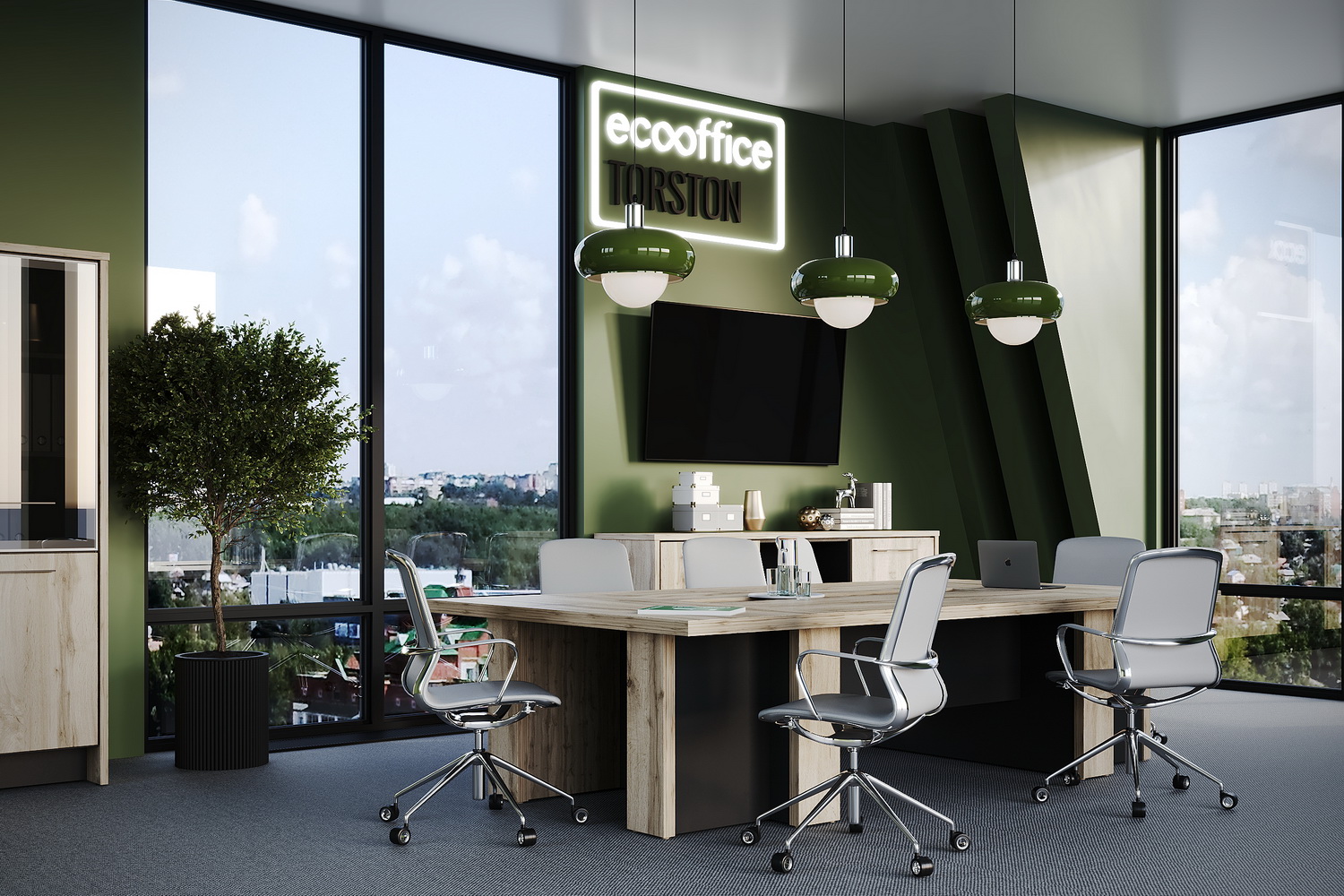 Кабинет руководителя ТОРСТОН Дуб Вотан / Антрацит  стоимость