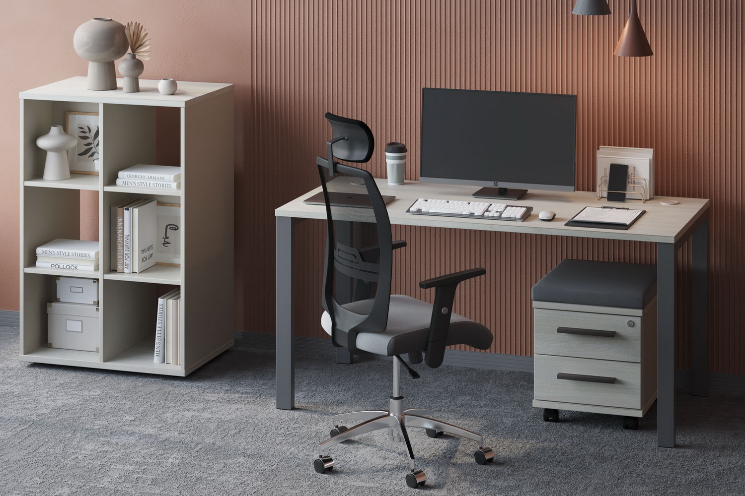 мебель для персонала new line дуб шамони светлый фото