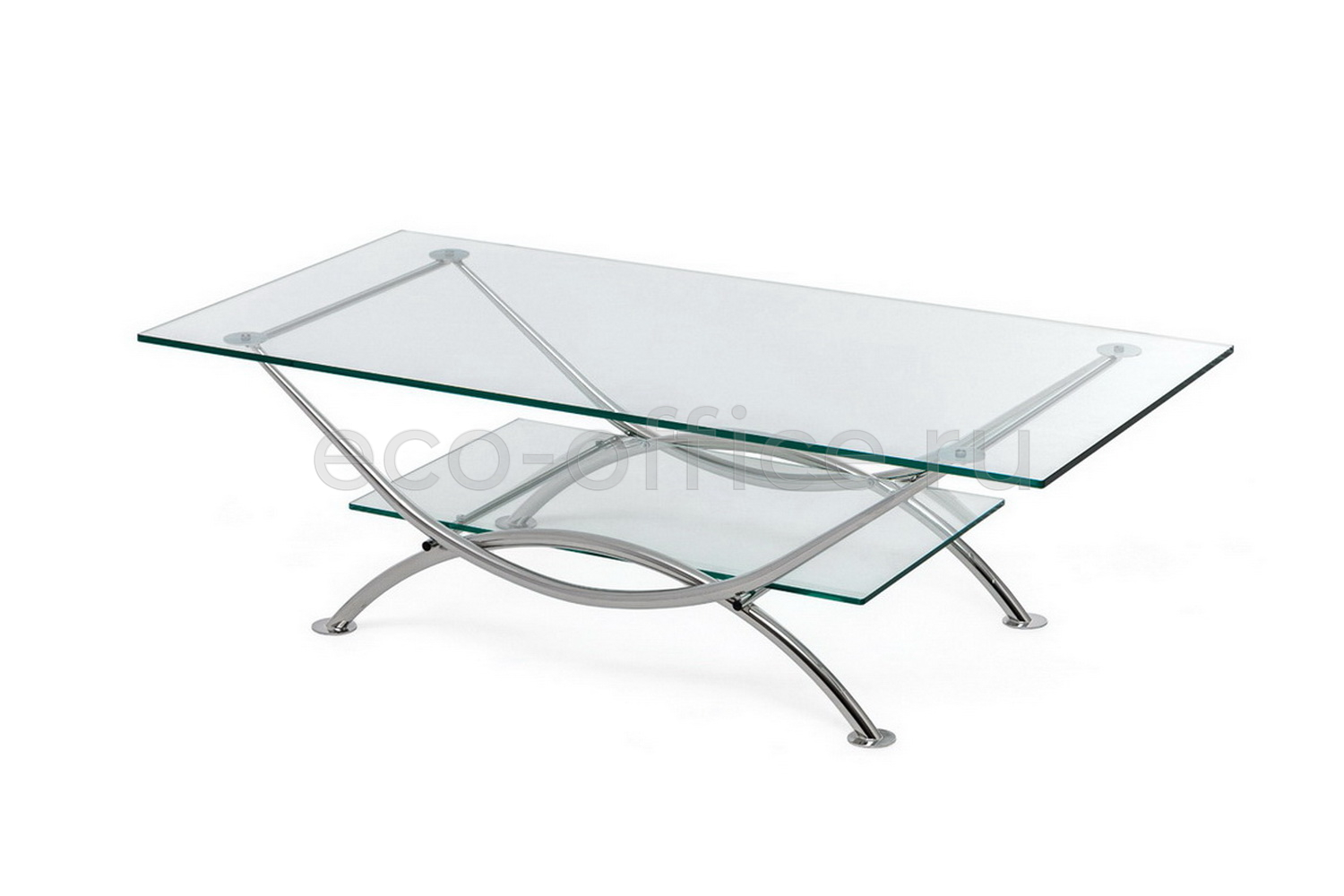 Стол кофейный ARCO clear glass Прозрачное стекло купить в Москве