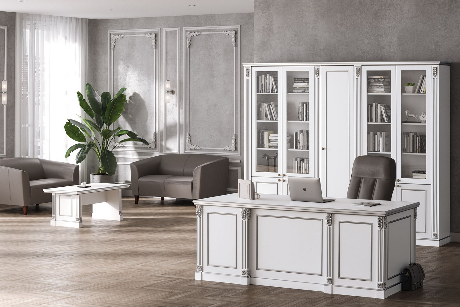 кабинет руководителя vienna белый фото