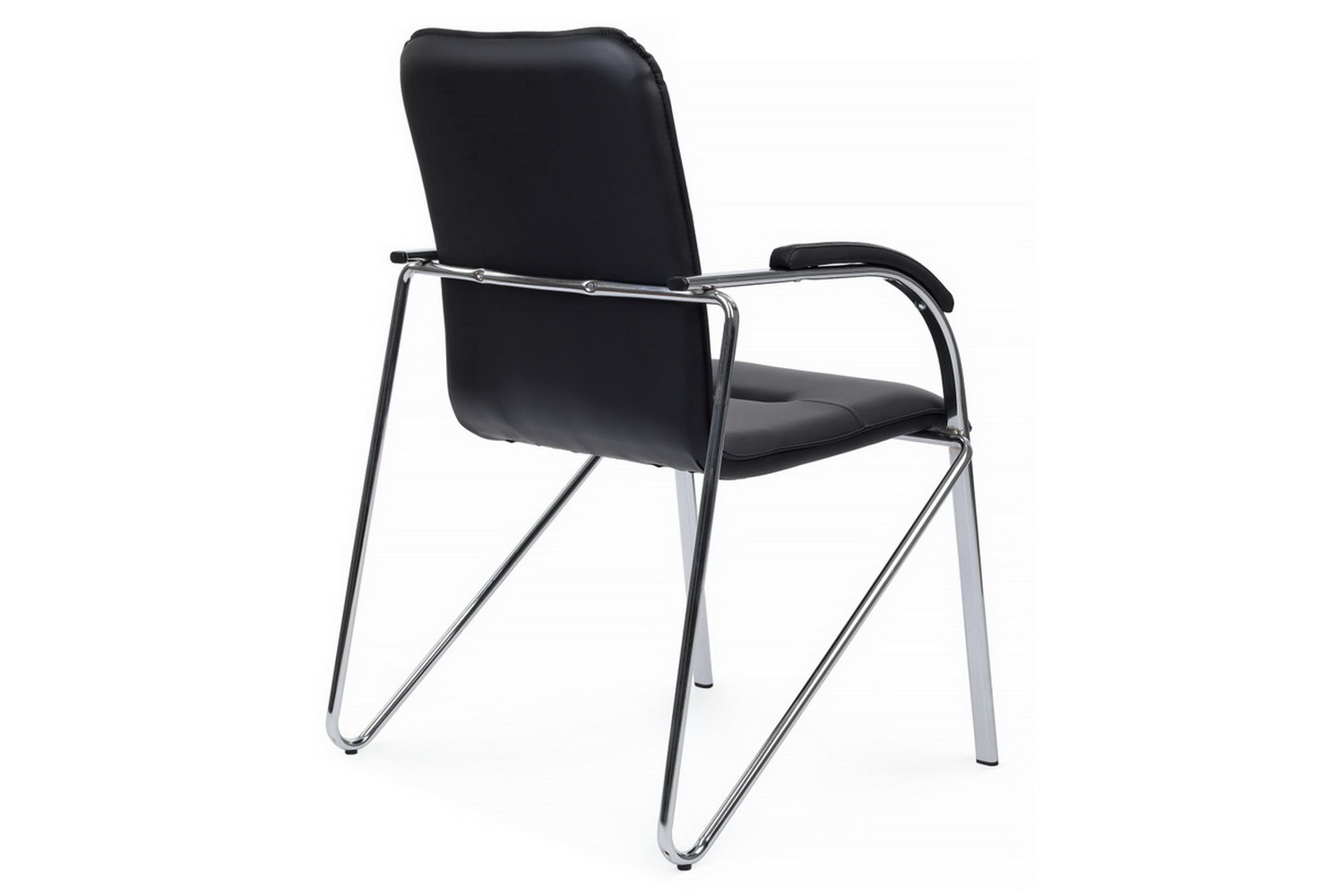 конференц-кресло rv chair самба на гальванических опорах smb-01h чёрная экокожа фото