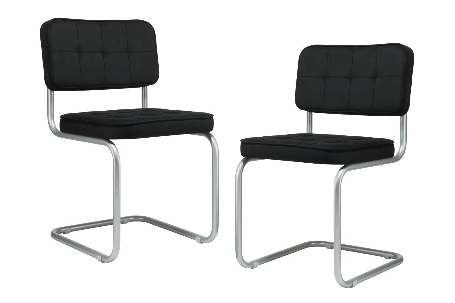 комплект конференц-кресел eco-chair colombo comfort clm-05 чёрный велюр / серый металл фото