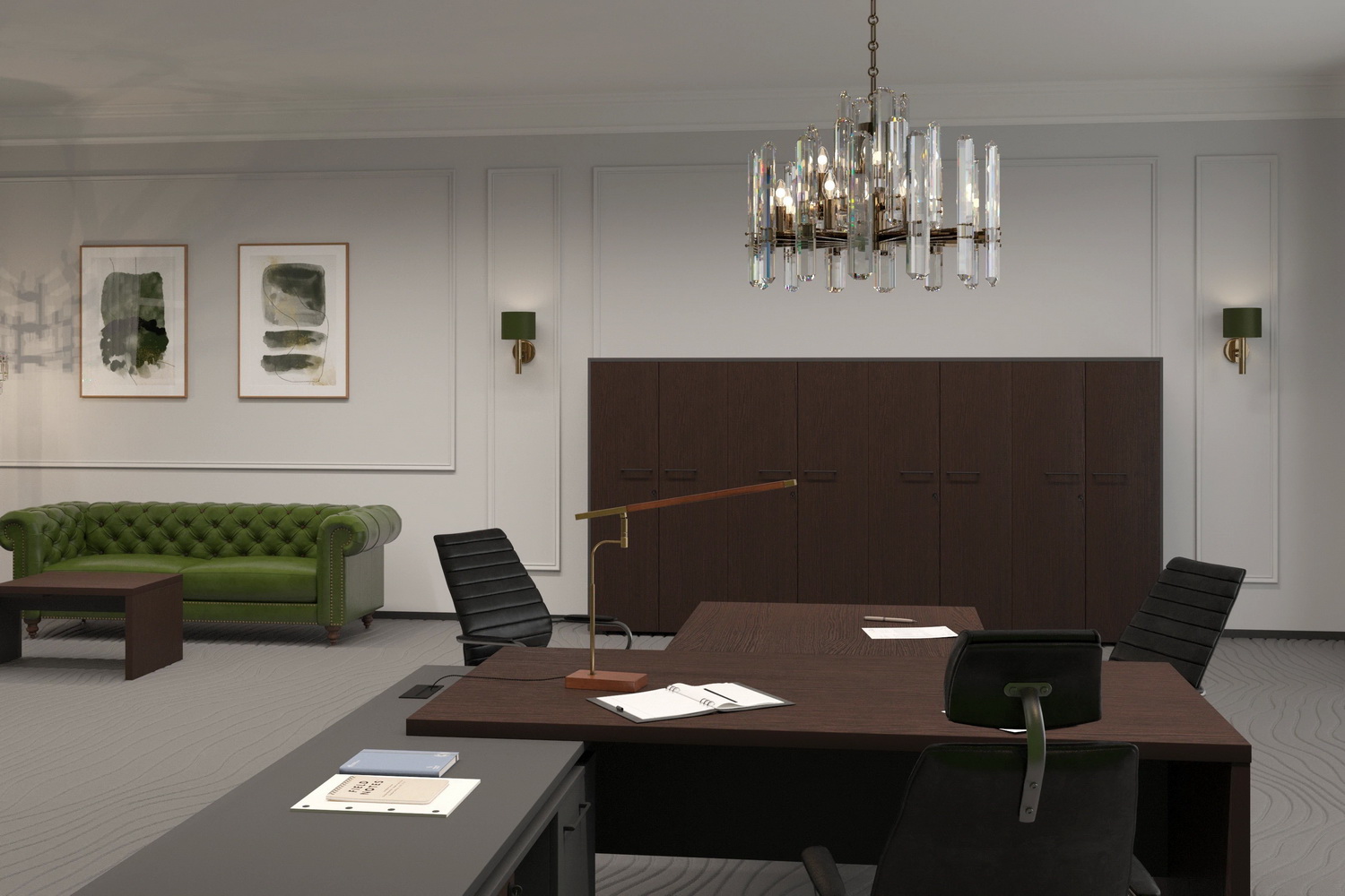 кабинет руководителя кортез дуб венге / графит фото