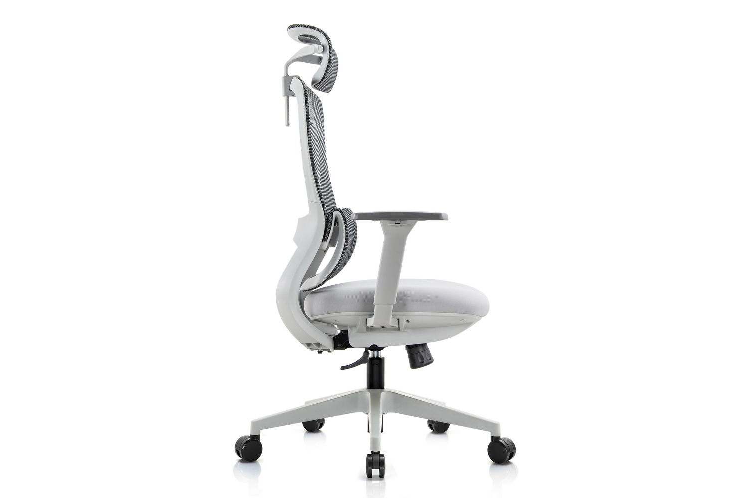 кресло руководителя rv chair skill 6245a-hs серая сетка / серая ткань фото