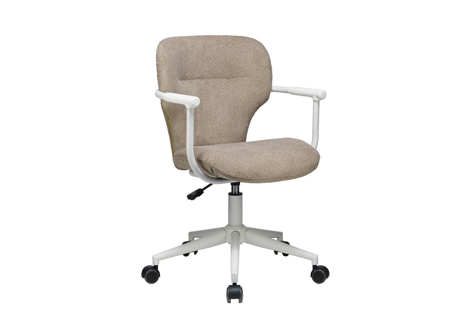 кресло eco-chair patrick w-237 бежевая ткань / белый каркас фото
