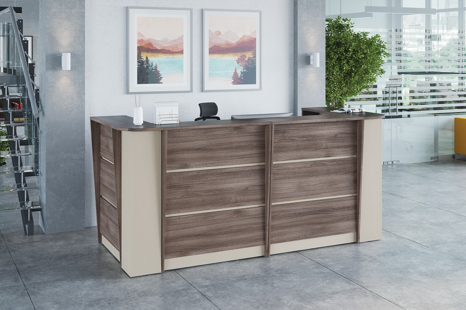 ресепшн new line дуб шамони тёмный фото