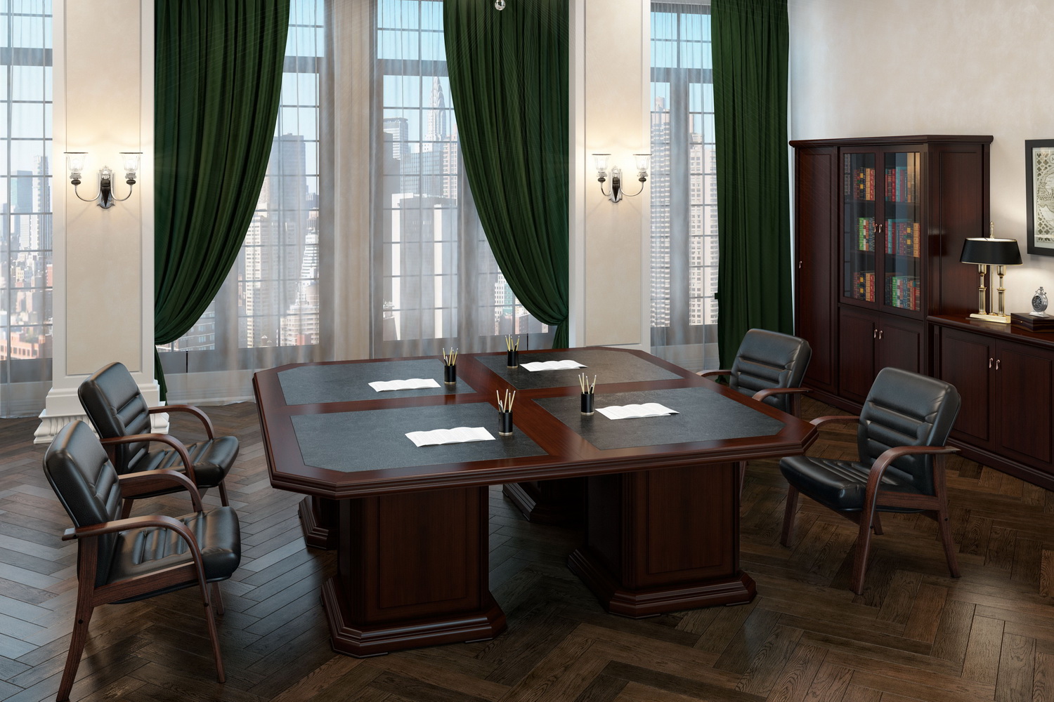 столы для переговоров ministry дуб шоколад фото