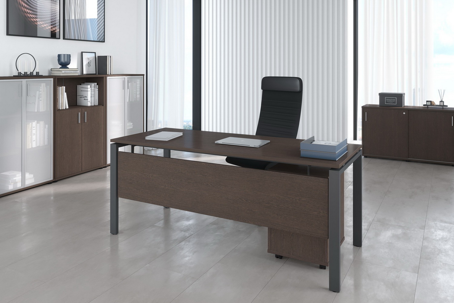 кабинет руководителя trend дуб тёмный фото