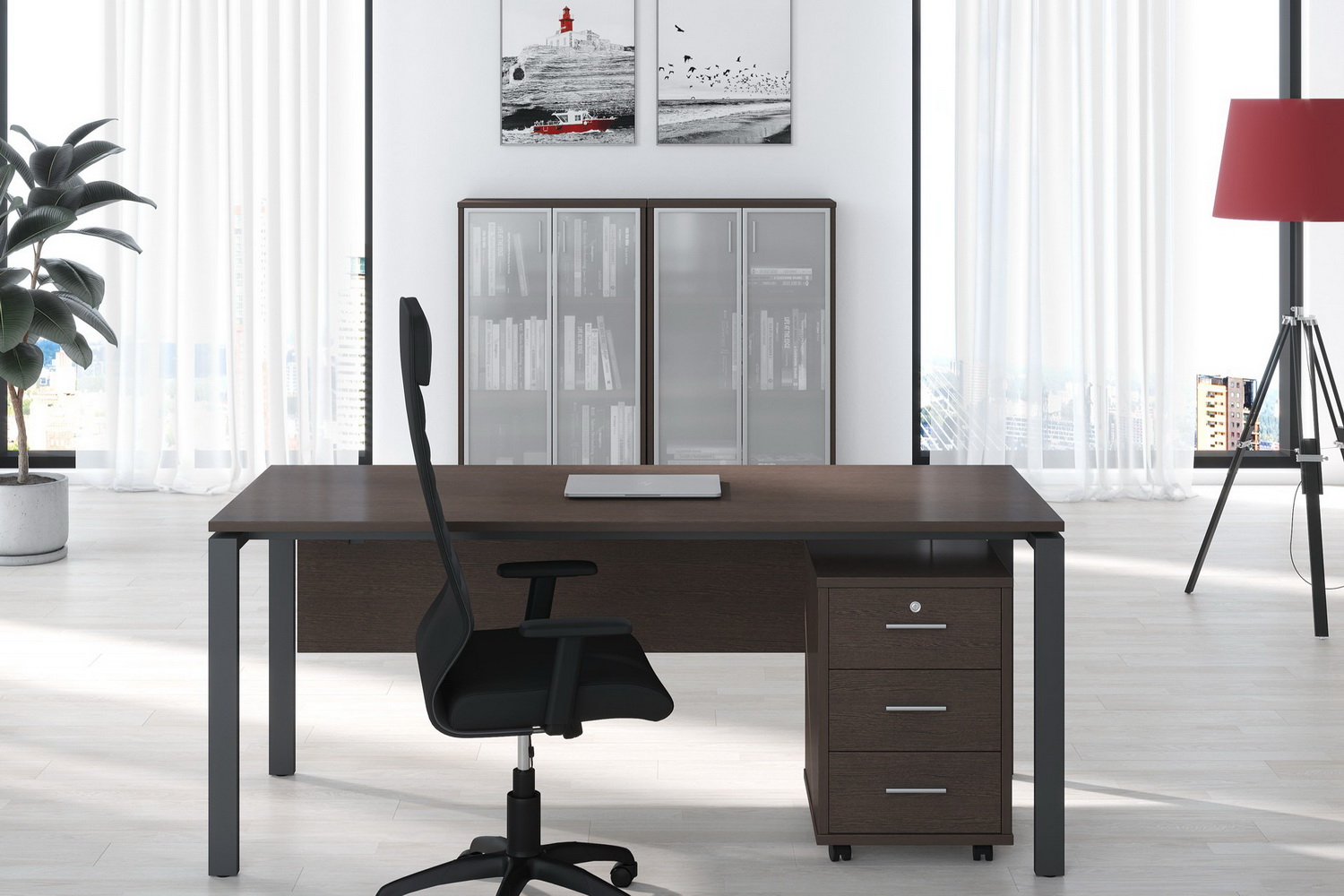 кабинет руководителя trend дуб тёмный фото