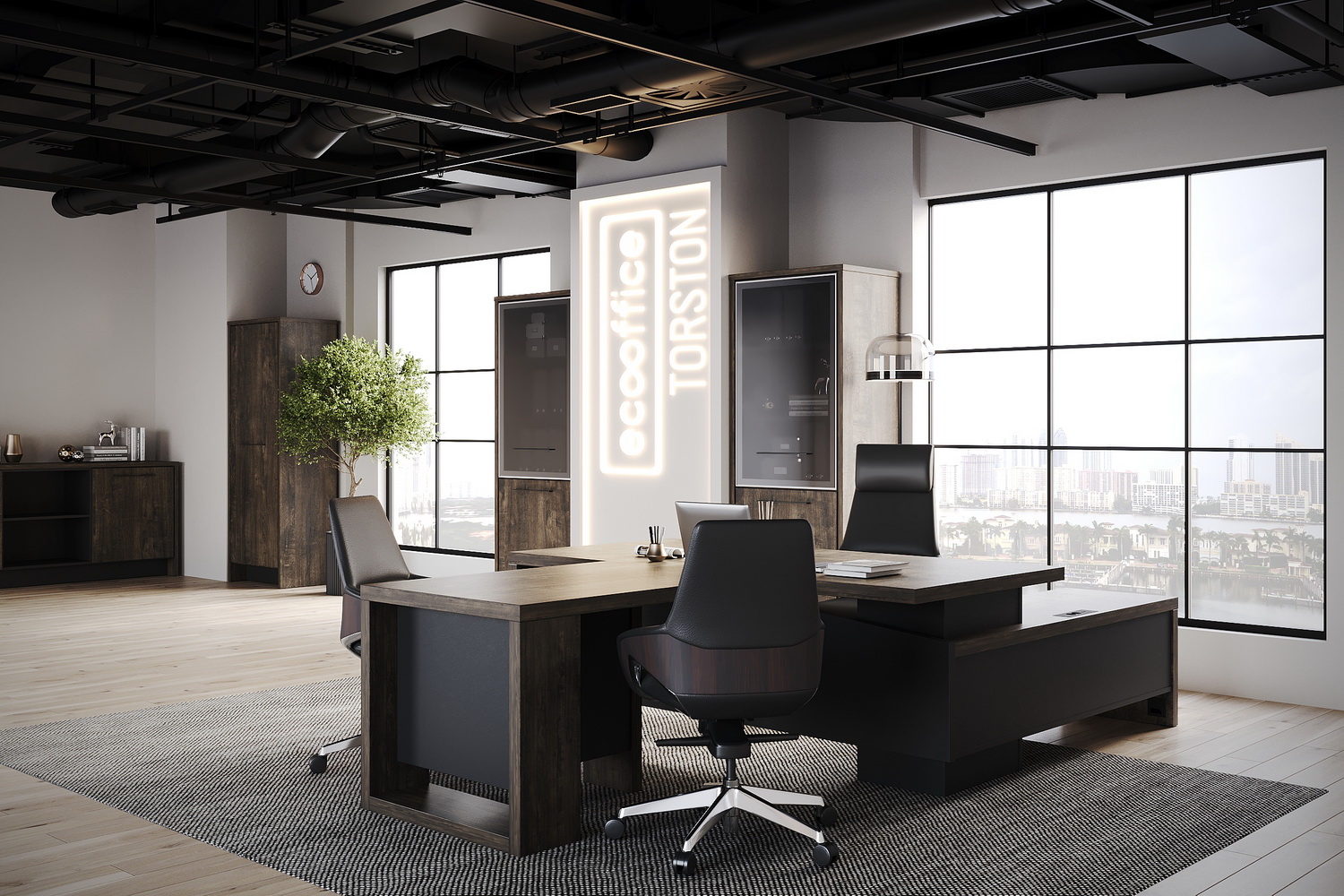 Кабинет руководителя ТОРСТОН Дуб Бунратти / Антрацит  стоимость