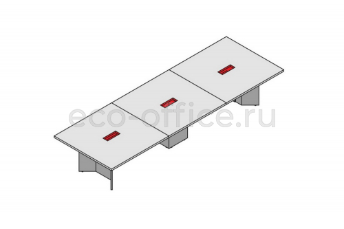 Стол для совещаний модульный L 420 (меламин) ELITE 174123 Light Poplar / Black купить в Москве