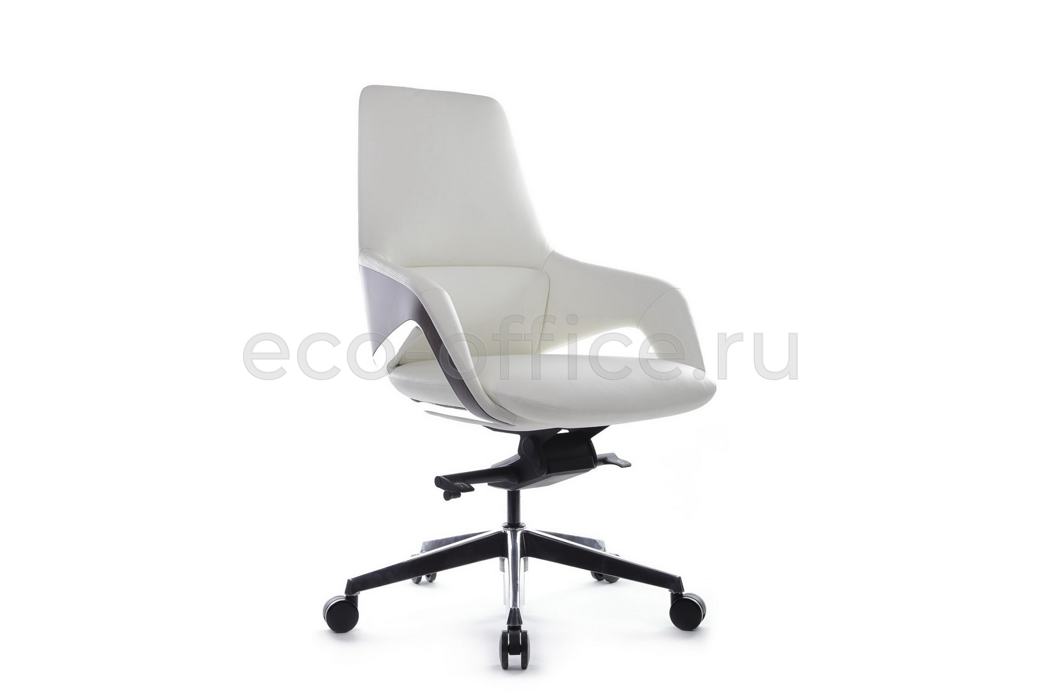 Кресло руководителя RV Design AURA-M FK005-B Белая кожа купить в Москве