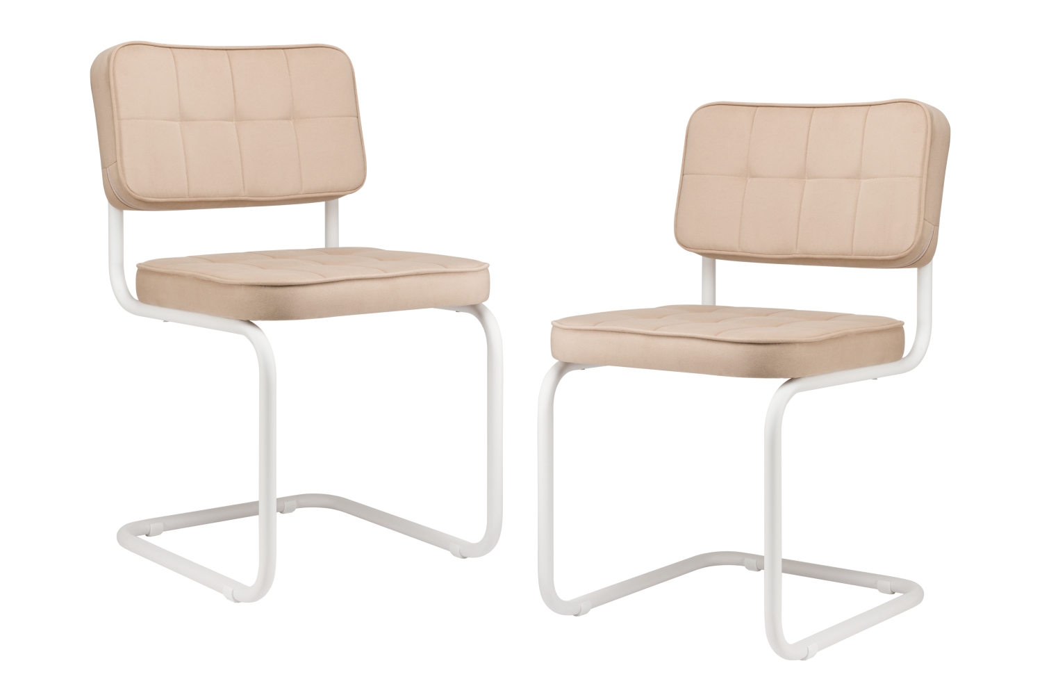 комплект конференц-кресел eco-chair colombo comfort clm-05 бежевый велюр / белый металл фото