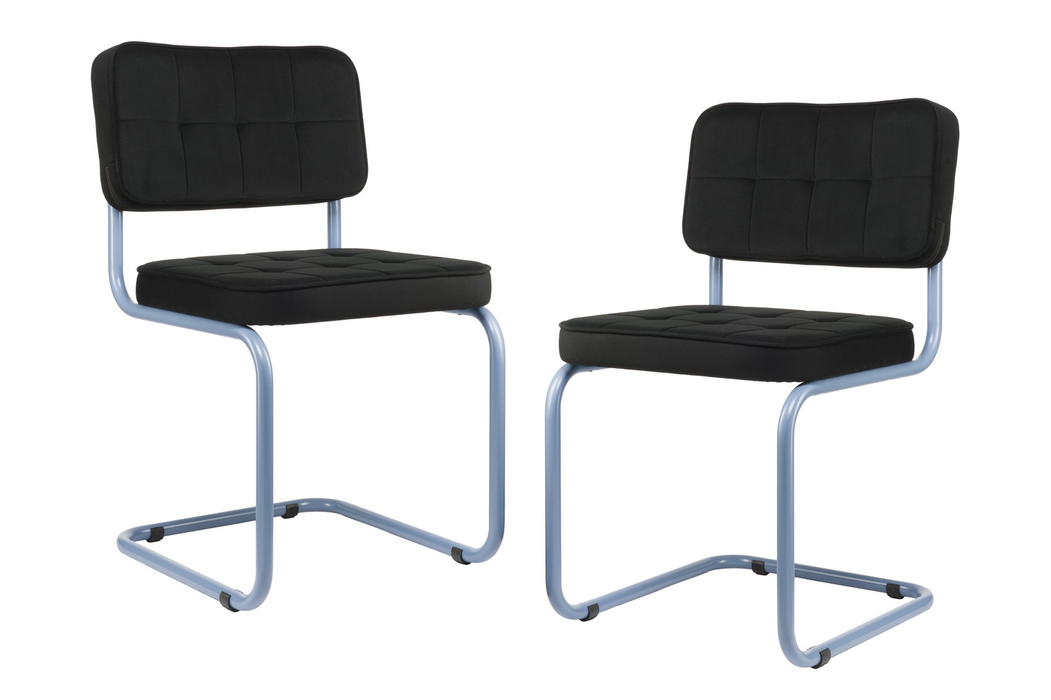 комплект конференц-кресел eco-chair colombo comfort clm-05 чёрный велюр / синий пудровый метал металл фото