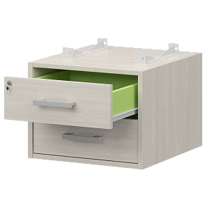 Тумба подвесная для столов на м/каркасе гл.600 мм Protech АМТ2-02Ц.60 Ясень шимо/Белый фото