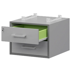 Тумба подвесная для столов на м/каркасе гл.600 мм Protech АМТ2-02Ц.60 Серый/Белый фото