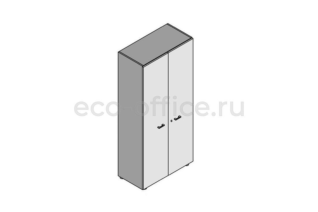 Шкаф высокий с 2 дверцами (меламин) ELITE 174083 Light Poplar / Black  стоимость
