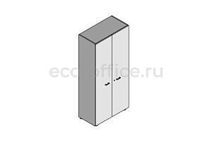 Шкаф высокий с 2 дверцами (меламин) ELITE 174083 Light Poplar / Black фото