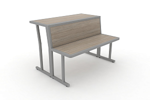 Комплект скамья со столом DESK DKN-1100LS Дуб Аттик / Серый металл фото