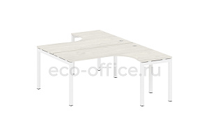 Рабочая станция криволинейная METAL SYSTEM QUATTRO 5x5 50БП.РАС-СА-2.4 Дуб Наварра / Белый металл фото