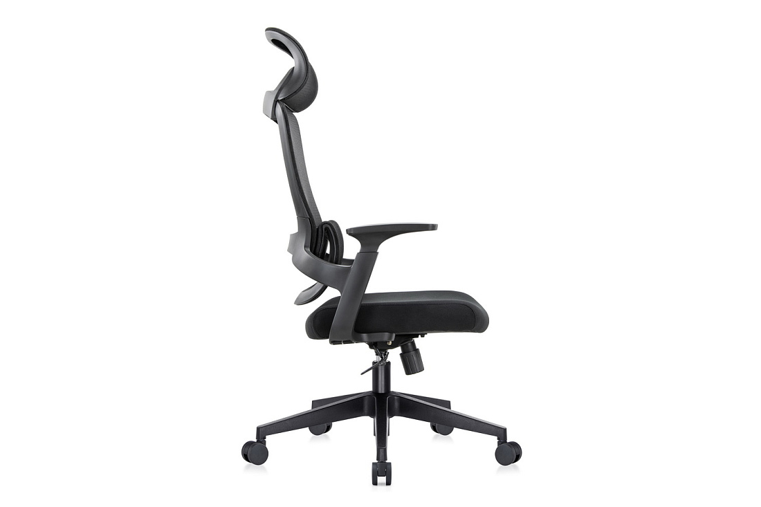 кресло руководителя rv chair job 6246a чёрная сетка / чёрная ткань фото