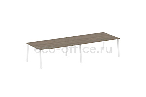 Стол переговорный (2 столешницы) METAL SYSTEM STYLE БА.ПРГ-2.5 Вяз Благородный / Белый металл фото