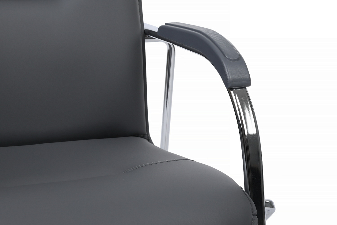 конференц-кресло rv chair самба на гальванических опорах smb-03h серая экокожа фото